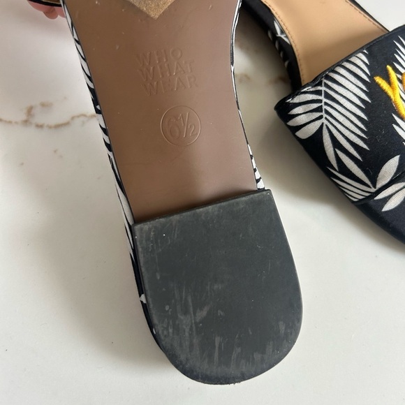Who What Wear Black and White Women's “see ya” Slide Sandals size 6.5 - Picture 3 of 3